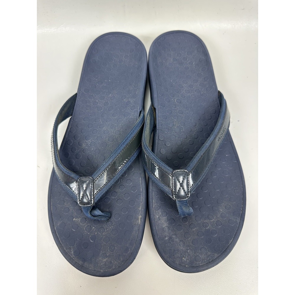 Vionic Tide II Blue Toe Post Sandal Flip Flop Womens Size 12 Arch Support Flat - Picture 3 of 9